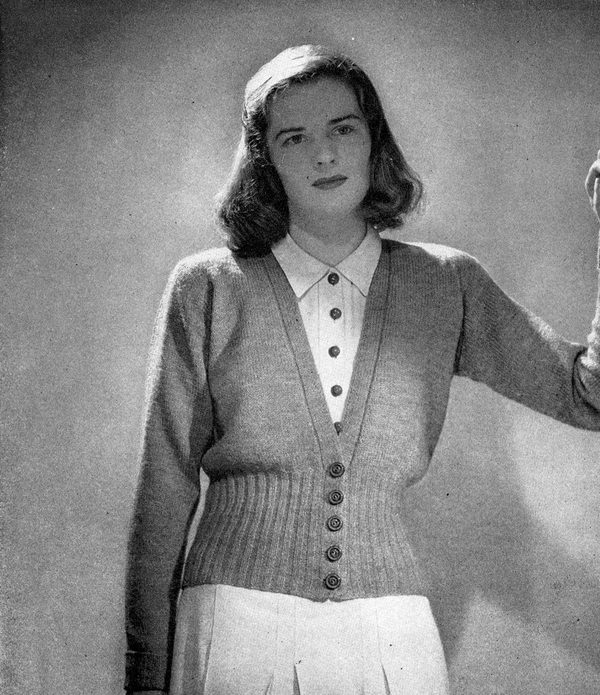 The Hourglass Cardigan, an original 1940s knitting pattern