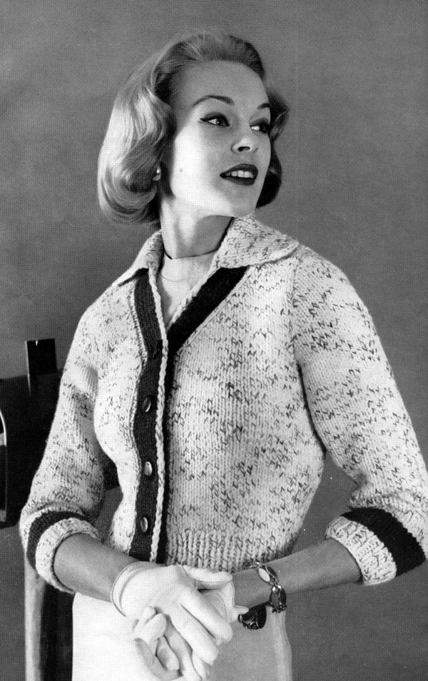 The Station Wagon Cardigan, an original 1950s knitting pattern