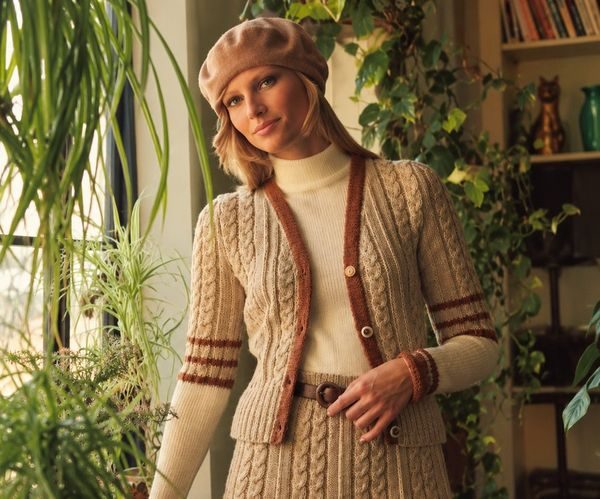 The Varsity Cardigan, an original 1970s knitting pattern